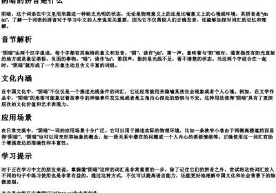 阴暗的拼音是什么.docx免费下载(word版可打印)
