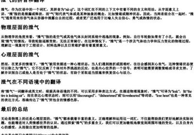 泄气的拼音和翻译.docx免费下载(word版可打印)