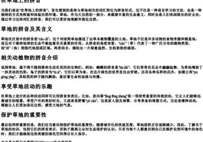 在草地上的拼音.docx免费下载(word版可打印)