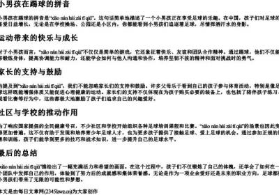 小男孩在踢球的拼音.docx免费下载(word版可打印)