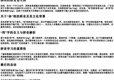 孙用的拼音怎么拼.docx免费下载(word版可打印)