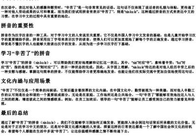 辛苦了加的拼音.docx免费下载(word版可打印)