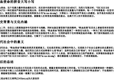铁血使命的拼音大写小写.docx免费下载(word版可打印)