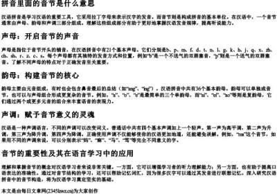拼音里面的音节是什么意思.docx免费下载(word版可打印)