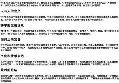 天哪的拼音怎么写的.docx免费下载(word版可打印)