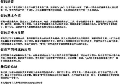 钳的拼音.docx免费下载(word版可打印)