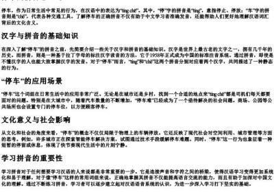 停车的拼音怎么写.docx免费下载(word版可打印)