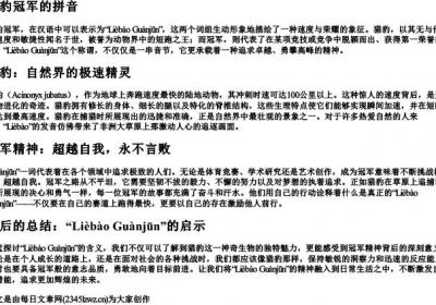 猎豹冠军的拼音.docx免费下载(word版可打印)