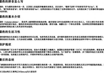 猎豹的拼音怎么写.docx免费下载(word版可打印)