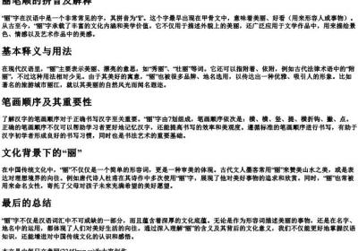 丽笔顺的拼音及解释.docx免费下载(word版可打印)