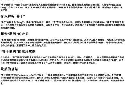 善于驰骋的拼音.docx免费下载(word版可打印)