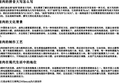 卤肉的拼音大写怎么写.docx免费下载(word版可打印)