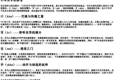口耳目手的拼音.docx免费下载(word版可打印)