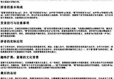 蓝莓的拼音怎么拼.docx免费下载(word版可打印)