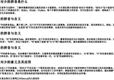 老对少的拼音是什么.docx免费下载(word版可打印)