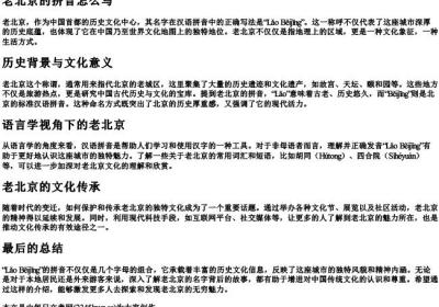 老北京的拼音怎么写.docx免费下载(word版可打印)