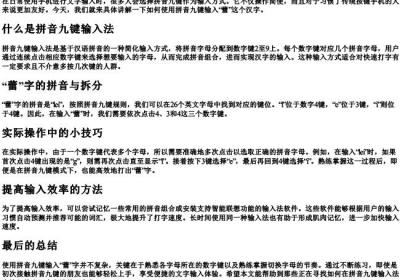 蕾的拼音九键怎么打字.docx免费下载(word版可打印)