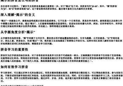 揭示的拼音怎么写的拼音.docx免费下载(word版可打印)