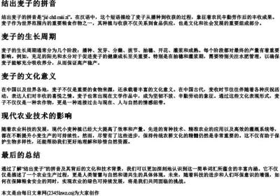结出麦子的拼音.docx免费下载(word版可打印)