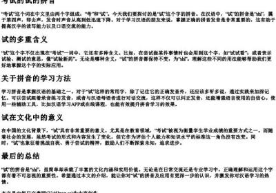 考试的试的拼音.docx免费下载(word版可打印)