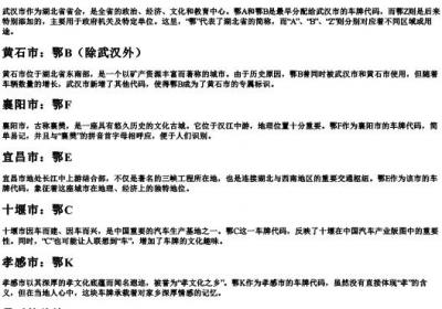 湖北车牌号字母代表的拼音.docx免费下载(word版可打印)