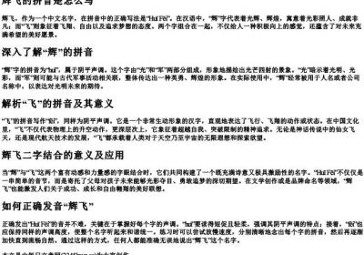 辉飞的拼音是怎么写.docx免费下载(word版可打印)