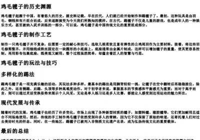 鸡毛毽子的拼音怎么写.docx免费下载(word版可打印)