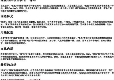 混浊与浑浊的拼音一样吗.docx免费下载(word版可打印)