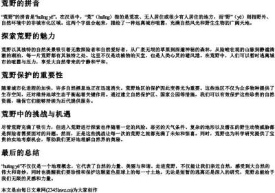 荒野 的拼音.docx免费下载(word版可打印)