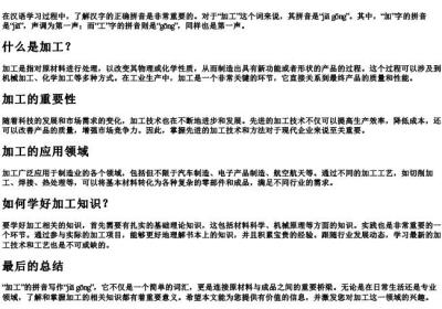 加工的拼音怎么写.docx免费下载(word版可打印)