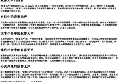 寂寥无声的拼音.docx免费下载(word版可打印)