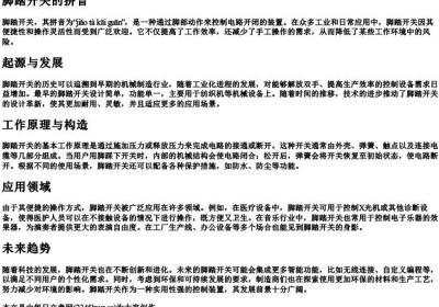 脚踏开关的拼音.docx免费下载(word版可打印)