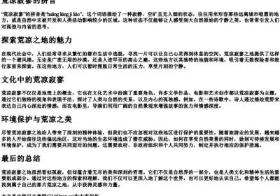 荒凉寂寥的拼音.docx免费下载(word版可打印)