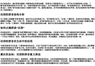 迟到的拼音怎么写.docx免费下载(word版可打印)