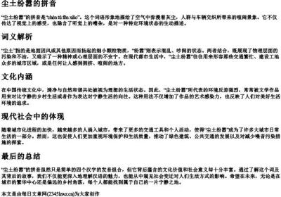 尘土纷嚣的拼音.docx免费下载(word版可打印)