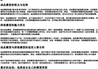 成品模型和拼装模型的区别.docx免费下载(word版可打印)