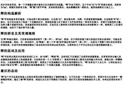 辉的拼音和组词部首.docx免费下载(word版可打印)