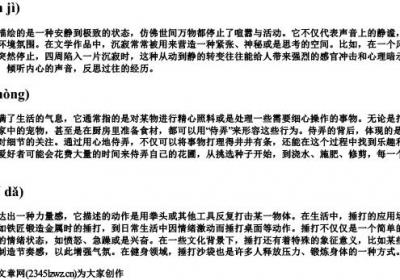 沉寂,侍弄,捶打的拼音.docx免费下载(word版可打印)