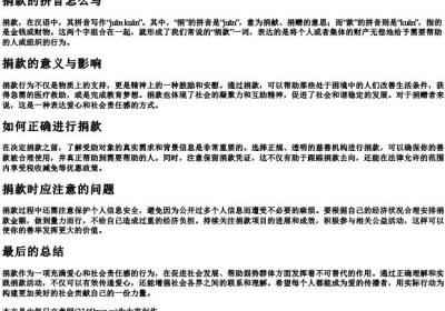 捐款的拼音怎么写.docx免费下载(word版可打印)