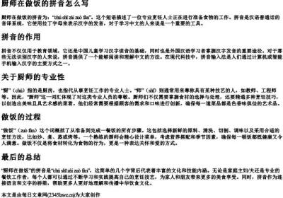 厨师在做饭的拼音怎么写.docx免费下载(word版可打印)