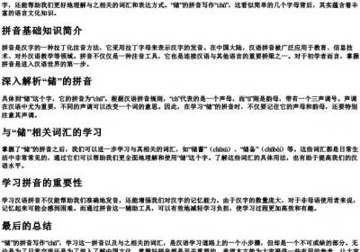 储的拼音怎么写的拼音怎么写.docx免费下载(word版可打印)