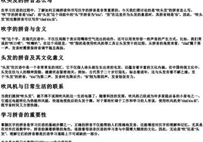 吹头发的拼音怎么写.docx免费下载(word版可打印)