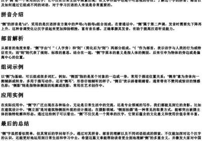 侧的拼音和组词和部首.docx免费下载(word版可打印)