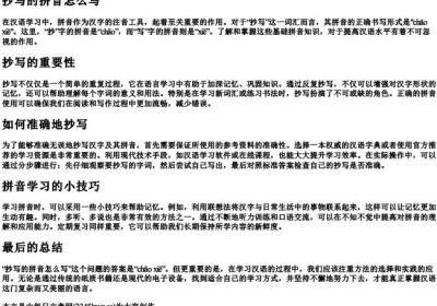抄写的拼音怎么写.docx免费下载(word版可打印)