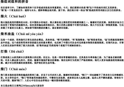 柴组词组和的拼音.docx免费下载(word版可打印)