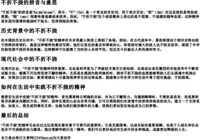 不折不挠的拼音的意思.docx免费下载(word版可打印)