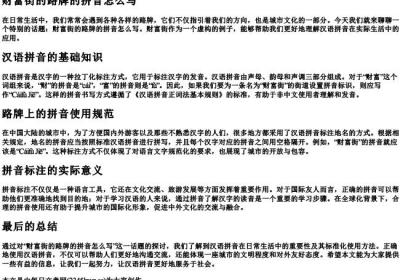财富街的路牌的拼音怎么写.docx免费下载(word版可打印)