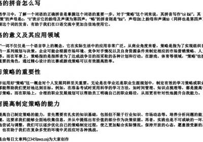策略的拼音怎么写.docx免费下载(word版可打印)