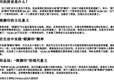 踩脚印的拼音.docx免费下载(word版可打印)