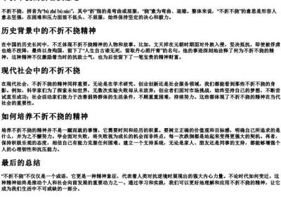 不折不挠的拼音及意思.docx免费下载(word版可打印)